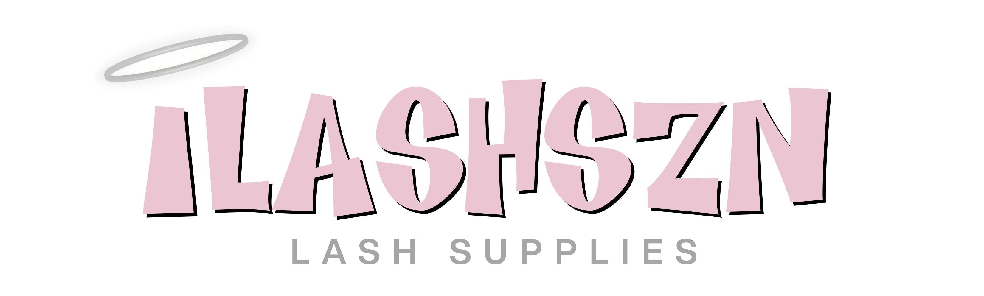 Logo of ilashszn lash supplies with a pink and white color scheme on a white background